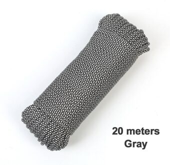 20M 9-Core 180G Paracord Parachute Cord Lanyard Tent Touw Veiligheid Guyline Voor Wandelen Camping Klimmen Mountaintraining Zilver