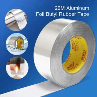 20M Butyl Aluminum Foil Seal Tape High Temperature Resistant self Adhesive Tape Super Strong Waterproof Pipe Repair Tape