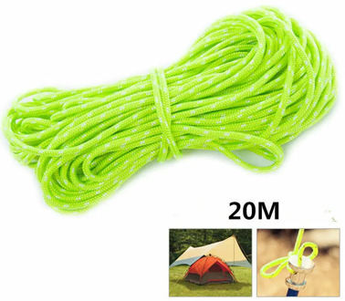 20M Reflective Guyline Tent Rope Guy Line Camping Cord Paracord Glow in the Dark