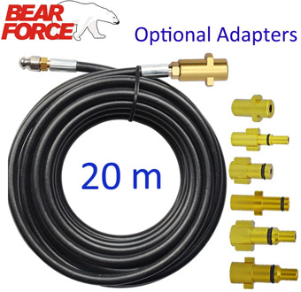 20m Sewer Drain Water Cleaning Hose Sewage Pipe blockage clogging hose cord nozzle for Karcher Bosch High Pressure Jet Washer