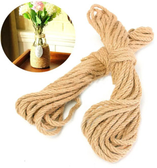 20M Twisted Burlap Jute Twine Rope Thick Natural Hemp Cord Sisal Rope 6mm