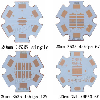 20mm Copper PCB Cree XPG XPG2 XPE XPE2 XML XML2 XHP50 XHP70 MKR 3V 6V 12V led PCB 20mm x 1.6mm Copper Star 16mm Heatsink PCB