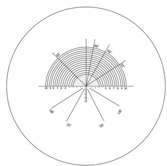 20Mm Microscoop Micrometer Doel Kalibratie Oculair Micrometer X Y Cross Heerser Naald Concentrische Semi-Cirkels Dradenkruis Schaal MS-1-JE