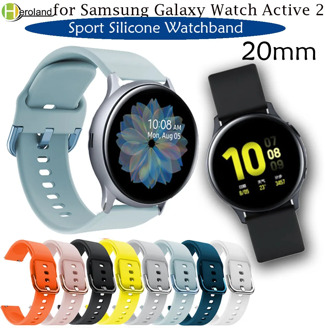 20mm Watch strap for Samsung Galaxy Watch Active 2 40/44mm Sport silicone Smart Wristbands for Samsung Gear S2 Classic 732 strap