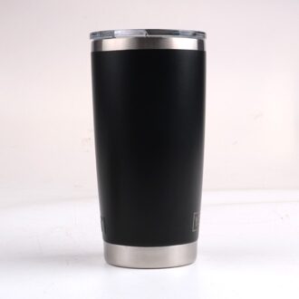 20oz Tumbler Deksel Reizen Mok Dubbele Wand Vacuüm Geïsoleerde-18/8 Rvs Thermos Water Fles zwart