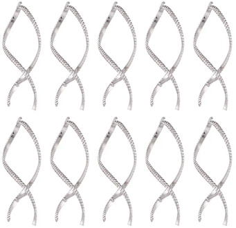 20pc Brass Pinch Bails Ice Pick Pinch Bails Twist Necklace Pendants Dangle Earrings Jewelry Making 43.5x19x2mm Hole 2.5mm