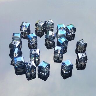 20Pc Cube Plein Crystal Facet Prism Glass Bead Sieraden Hanger Ambachten Kroonluchter Onderdelen Zon Catcher Diy Bruiloft Plafond Decor 20stk blauw