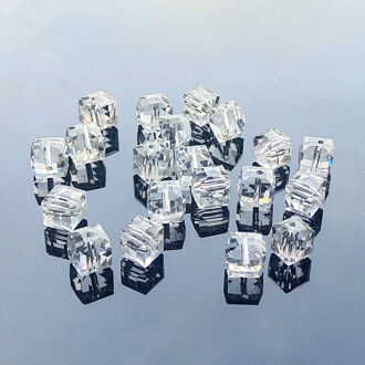 20Pc Cube Plein Crystal Facet Prism Glass Bead Sieraden Hanger Ambachten Kroonluchter Onderdelen Zon Catcher Diy Bruiloft Plafond Decor 20stk transparant