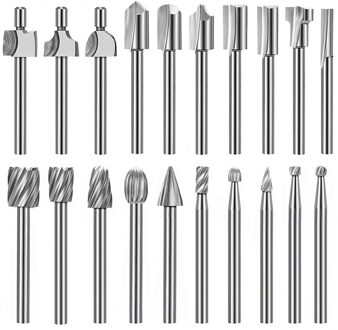 20Pc Hss Router Carbide Graveren Bits Voor Dremel Router Bit Set 1/8 Inch(3Mm) schacht Voor Dremel Proxxon Rotary Gereedschap