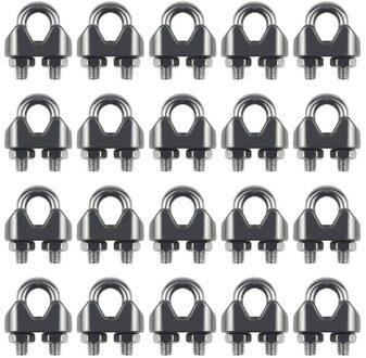 20Pcs 1/8 Inch M3 Roestvrij Staaldraad Kabel Clip Klem Voor Kajak Kano Boot Vissen