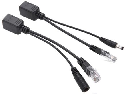 20Pcs (10 Paar) poe Splitter Poe Injector Poe Switch Kabel Cctv Adapter Tape Gescreend 12V Voeding Kabel 24V 48V