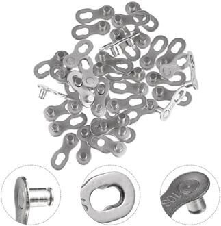 20Pcs 10 Speed Ketting Fietsketting Gewrichten Bike Quick Link Cycling Bike Joint Magic Gesp Master Fietsen Deel Zilver accessoires