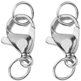 20Pcs 10Mm 12Mm Rvs Kreeft Sluitingen Haken Voor Ketting Armband Goud Kleur Connectors Fit Diy Sieraden maken Levert S / zwart