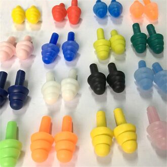 20Pcs = 10Pairs Waterdichte Zwemmen Siliconen Zwemmen Oordopjes Voor Volwassen Zwemmers Kinderen Duiken Zachte Anti-geluid Oor plug