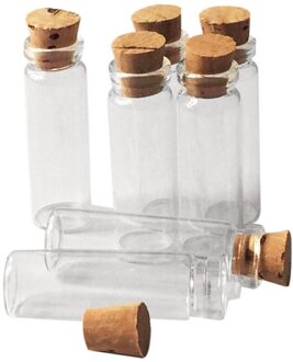 20Pcs 11X32Mm Tiny Mini Lege Clear Cork Flessen Flesjes 2Ml