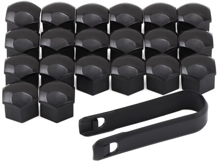 20Pcs 17Mm Auto Wiel Moer Caps Auto Hub Schroef Cover Voor Ford Focus Kuga Fiesta Mondeo Fusion Tuga ecosport Mk2 Mk3 Mk4 Mk7 zwart