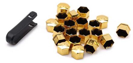 20Pcs 17Mm Wiel Moer Bout Hoofd Cover Cap Head Cover Cap Wiel Moer Bout Hoofd Cover Cap Band wiel Schroef Bouten Auto Onderdelen geel