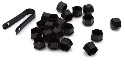 20Pcs 17Mm Wiel Moer Bout Hoofd Cover Cap Head Cover Cap Wiel Moer Bout Hoofd Cover Cap Band wiel Schroef Bouten Auto Onderdelen zwart