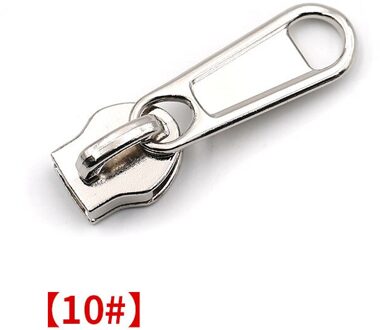 20Pcs 3 #5 #8 #10 # Rits Sliders Voor Nylon Ritsen Diy Bagage Reparatie Rits Hoofd puller Montage Quilt Kledingstuk Naaien Zip Accessoire No10Silver