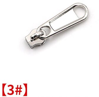 20Pcs 3 #5 #8 #10 # Rits Sliders Voor Nylon Ritsen Diy Bagage Reparatie Rits Hoofd puller Montage Quilt Kledingstuk Naaien Zip Accessoire No3Silver