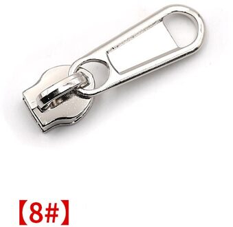 20Pcs 3 #5 #8 #10 # Rits Sliders Voor Nylon Ritsen Diy Bagage Reparatie Rits Hoofd puller Montage Quilt Kledingstuk Naaien Zip Accessoire No8Silver