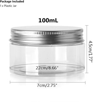 20Pcs 30/50/60/80/100/120/150Ml Lege Plastic Helder Cosmetische potten Make Container Helder Jar Gezichtscrème Monster Pot Container geel