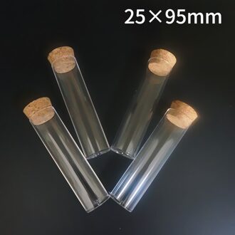 20Pcs/30Pcs/50Pcs/100Pcs 25X95Mm Vlakke Bodem Clear Plastic Test buis Met Kurk Test-Tube Thee Verpakking Buis 30stk