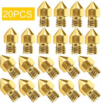 20Pcs 3d Printer Nozzle Accessoire Mk8 0.4Mm Voor Cr-10 Voor Ender 3 Voor Anet A8 Printer Onderdelen Reparatie onderdelen # Y30
