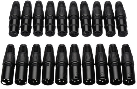 20pcs 3Pin XLR Male to Female Microphone Extension Cable Microphone Cables Plug Audio Socket MIC Audio Connector Adapter