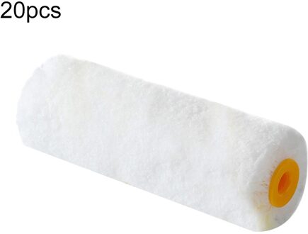 20Pcs 4Inch Thuis Multifunctionele Wanddecoratie Verf Roller Schilderij Borstel Verf Roller Handvat Tool Diy Hoek Brush Tool wit