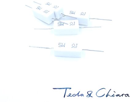 20Pcs 5W 8 Ohm R 8ohm 8R Horizontale Keramische Cement Vermogen Weerstand Weerstand 5%