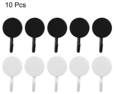 20Pcs 6X6Cm Transparante Sterke Zelfklevende Deur Muur Hangers Haken Zuig Zware Belasting Rack Cup Sucker voor Keuken Badkamer 10stk zwart en blauw