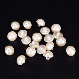 20Pcs 9-15Mm Witte Parel Klinknagels Knop/Ronde Kop Acryl Klinknagel Voor Trouwjurken Broek Hoed zak Schoenen Kleding Naaien Ambacht 9mm