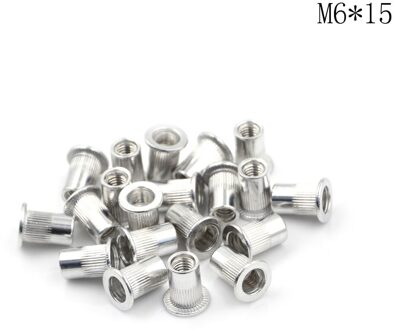 20Pcs Aluminium Rivnut Platte Kop Schroefdraad Klinknagel Insert Cap Klinknagel Moer M4 M5 M6 M8 M10 M6x15