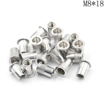 20Pcs Aluminium Rivnut Platte Kop Schroefdraad Klinknagel Insert Cap Klinknagel Moer M4 M5 M6 M8 M10 M8x18