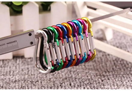 20PCS Aluminum Carabiner Key Chain Clip Outdoor Camping Keyring Snap Hook Water Bottle Buckle Travel Climbing Accessories NEW
