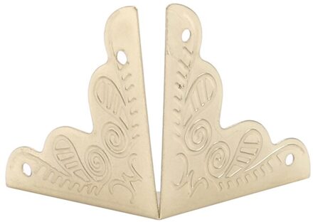 20Pcs Antieke Mode Hoek Protector Box Iron Case Decoratieve Voeten Been Hoek Beugel Meubels Hardware geel
