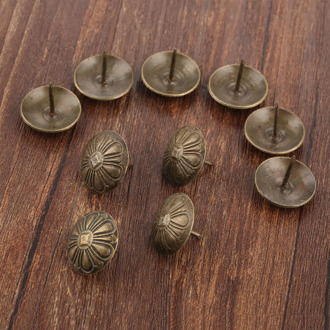 20Pcs Antique Flower Nail Decorative Upholstery Tacks Jewelry Gift Wood Box Door Sofa Furniture Tack Stud Pushpin 19*15mm