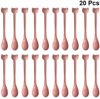 20Pcs Beer Ijs Lepels Specerijen Lepels Honing Theelepels Suiker Koffie Lepel (Blauw) roze