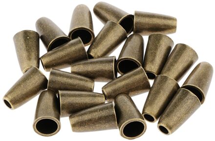 20Pcs Bell Metal Cord Touw Sloten Sluiting Uiteinden Stopper Voor Lanyard Rugzak bronzen