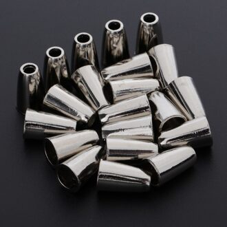 20Pcs Bell Metal Cord Touw Sloten Sluiting Uiteinden Stopper Voor Lanyard Rugzak zilver
