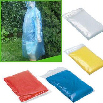 20Pcs Beschermende Regenjas Wegwerp Adult Emergency Stofdicht Anti-Spatten Regen Jas Poncho Outdoor Kap Regenkleding