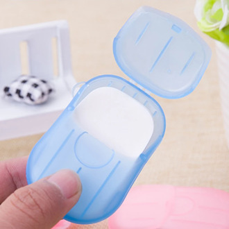 20pcs/box Disposable Mini Travel Soap Paper Washing Hand Bath Cleaning Portable Boxed Foaming Soap Paper Scented Sheets