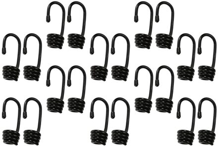 20Pcs Bungee Shock Cord Hook Spiral for 10mm Elastic Ropes Luggage Straps