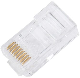 20Pcs Cat5 Cat5e Netwerk Connector Rj45 Metalen Kabel Modulaire Plug Terminals Ultra Flexibele Kabel Passeren Rg45 Connector
