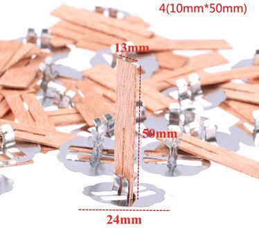 20Pcs Cross Houten Kaars Wieken Hout Kaarsen Core Voor Diy Kaars Maken A4.10mmX50mm