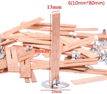 20Pcs Cross Houten Kaars Wieken Hout Kaarsen Core Voor Diy Kaars Maken A6.10mmX80mm