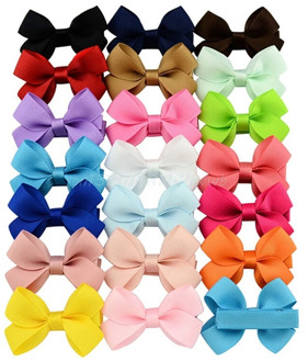 20Pcs Cute Hair Bows Boutique Alligator Clip Grosgrain Ribbon For Girl Baby Kids