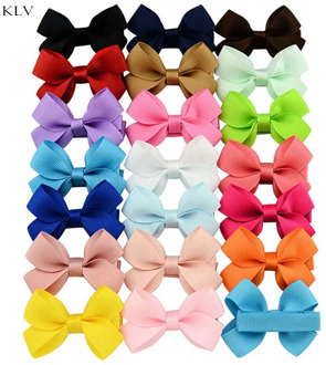 20Pcs Cute Hair Bows Boutique Alligator Clip Grosgrain Ribbon For Girl Baby Kids