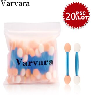 20Pcs Dubbelzijdige Spons Wegwerp Oogschaduw Borstels Voor Vrouwen Eye Make Up Gereedschap Shadow Borstels Cosmetische Applicator Makeup Set 20stk blauw